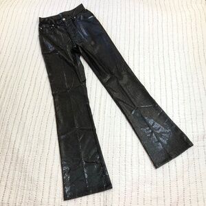 Rare VTG Genuine Rockies Black Silver Shimmer Pants 90s Western Rock Sz 23 00